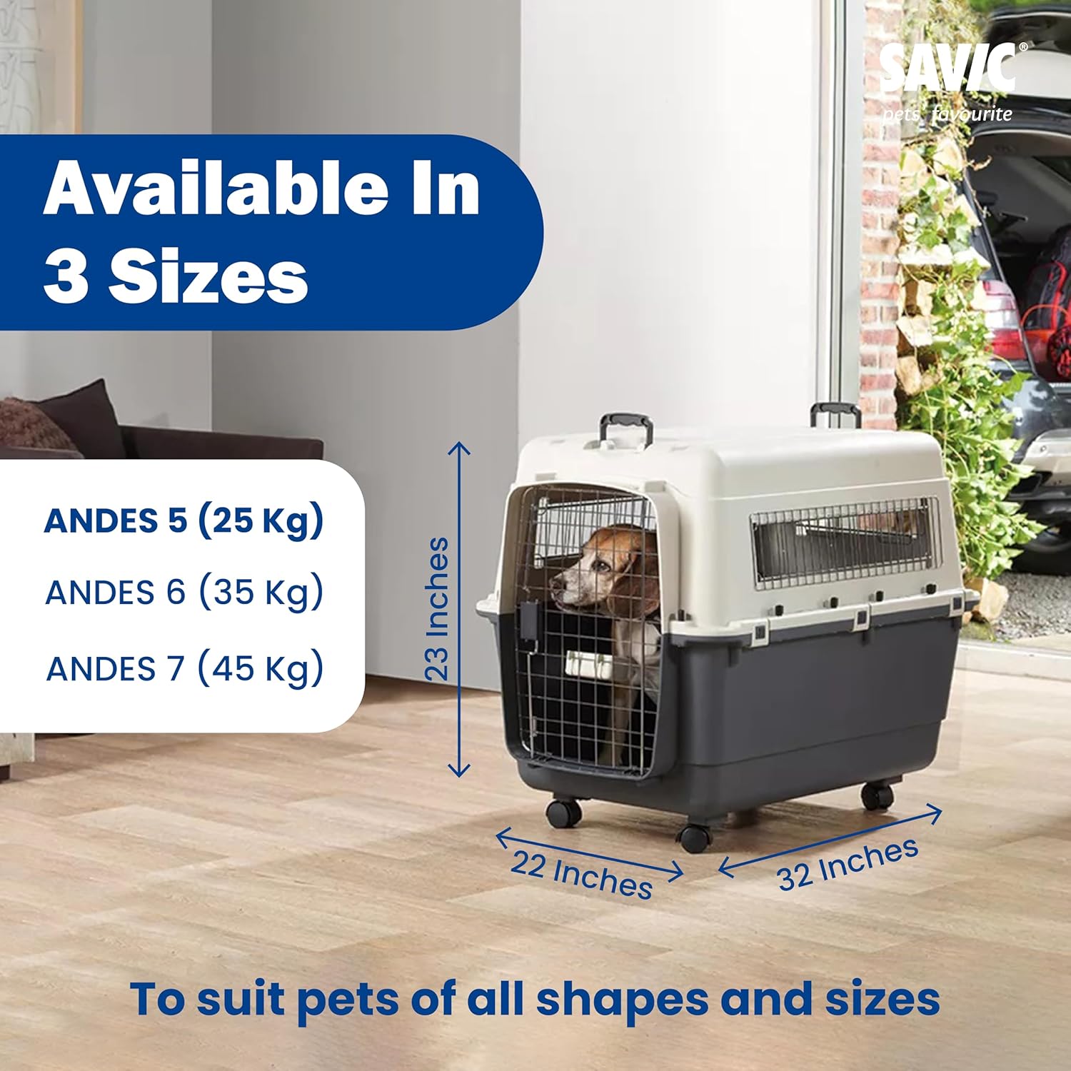 Savic Andes 5 Carrier for Dogs and Cats (Ivory)