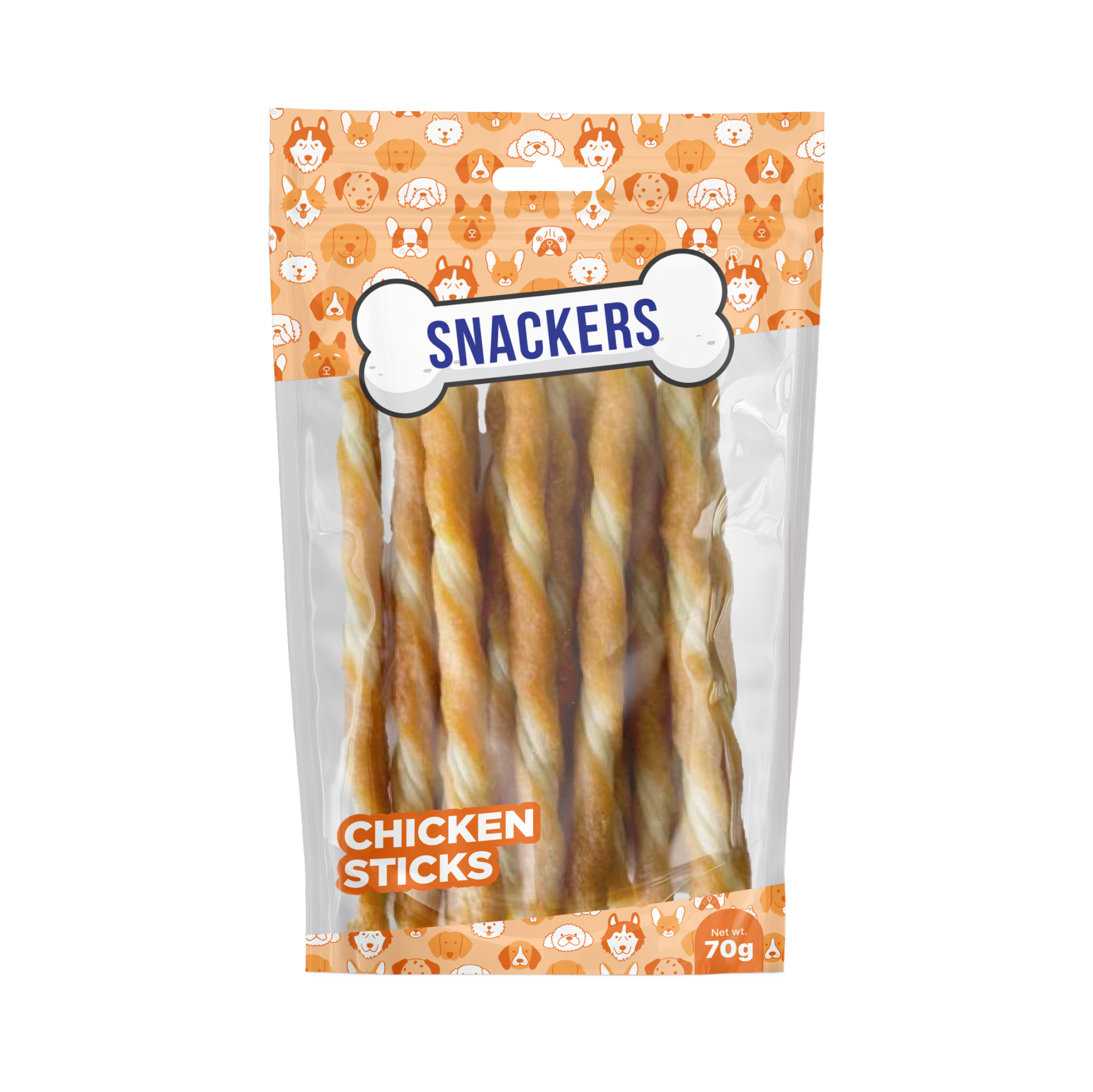 Snackers Chicken with Fiber Stick Twists for Dogs (12 cm, 2 cm, 70 g)
