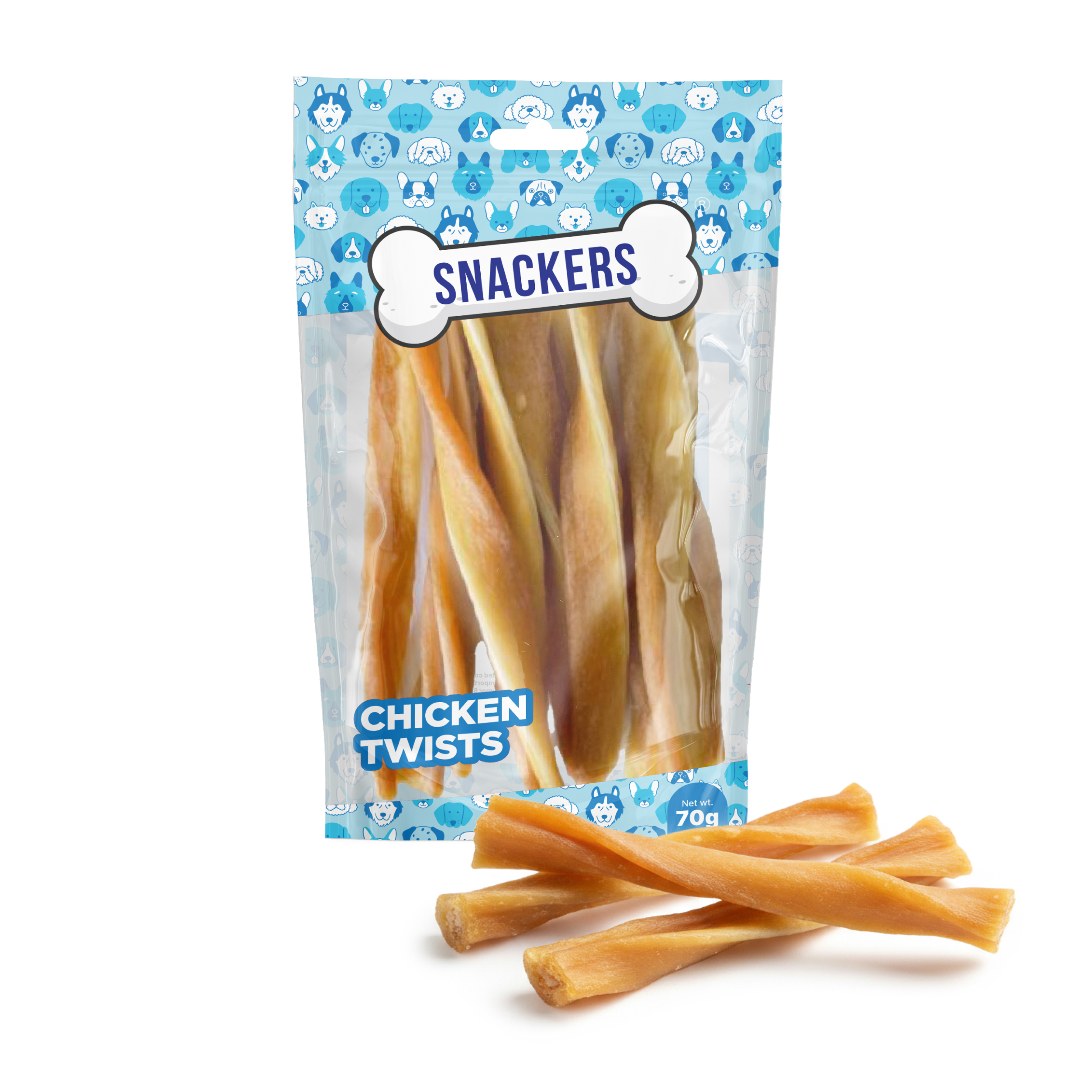 Snackers Chicken with Fiber Stick Twists for Dogs (12 cm, 1.2 cm, 70 g)