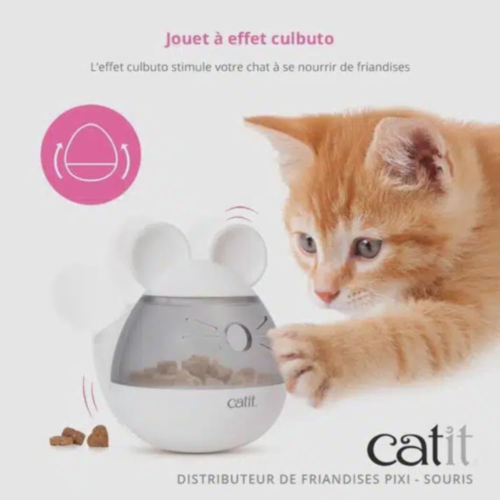 Catit PIXI Treat Dispenser, Slow feeder Interactive Toy for Cats