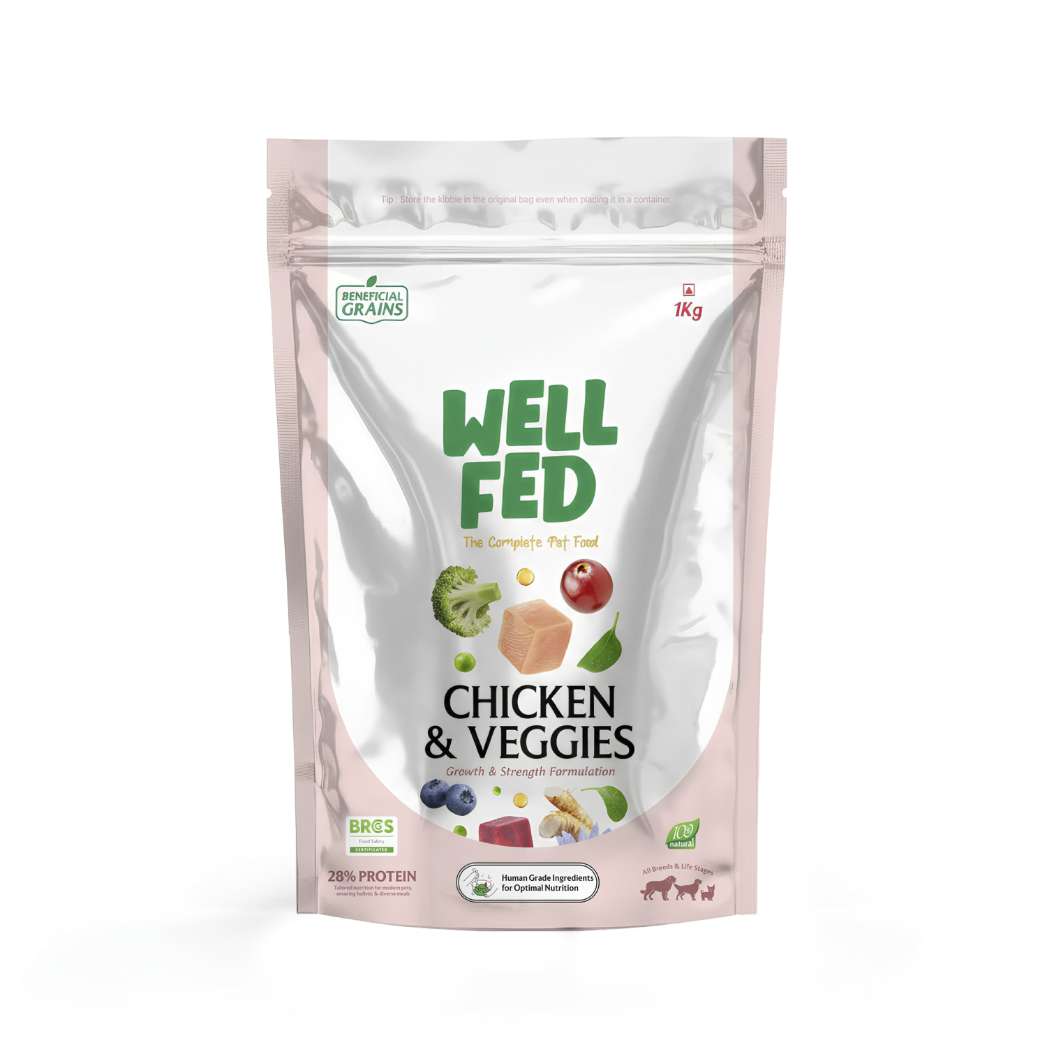 Well Fed Beneficial Grain Chicken and Veggies