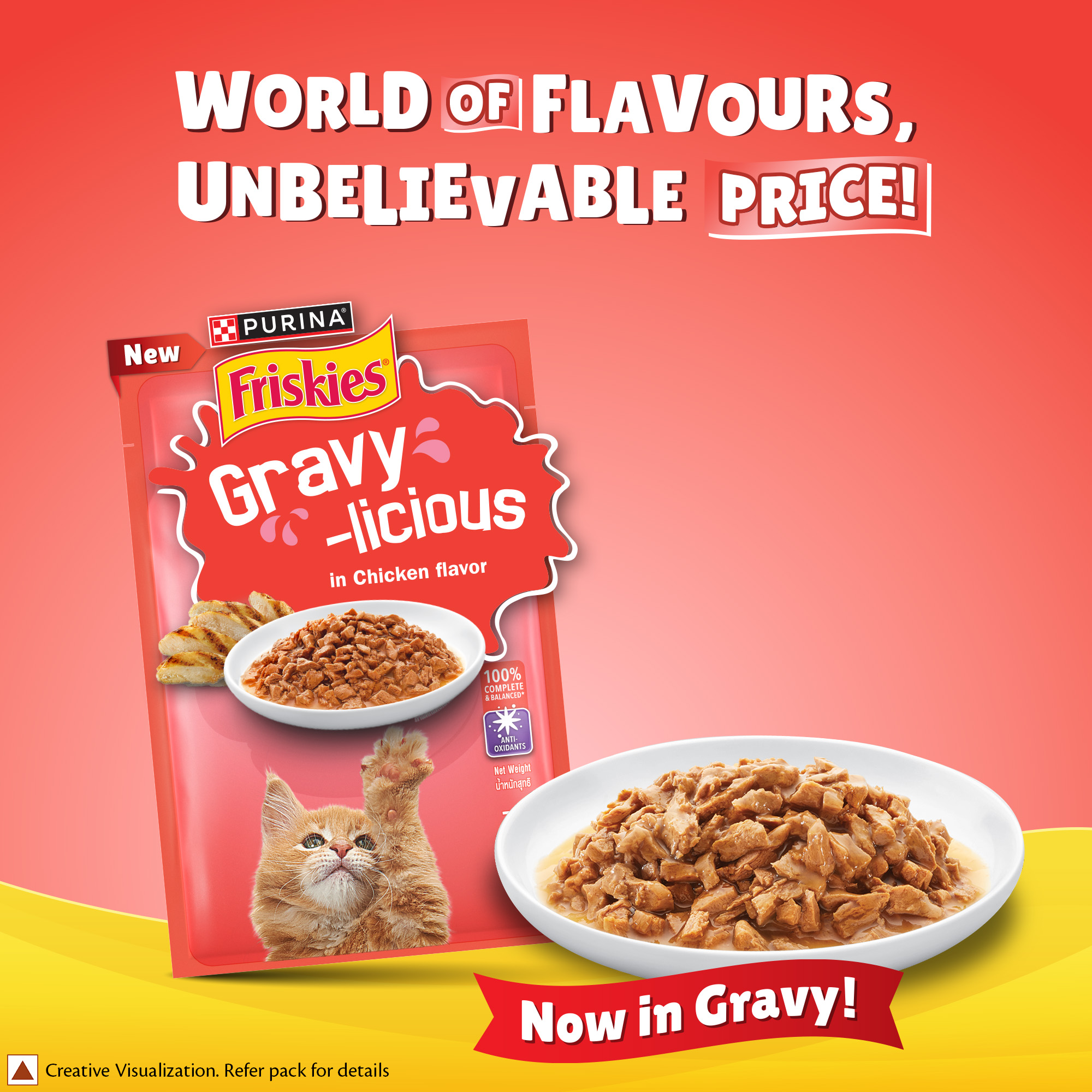 Purina Friskies Gravy-licious Kitten Food in Chicken Flavour