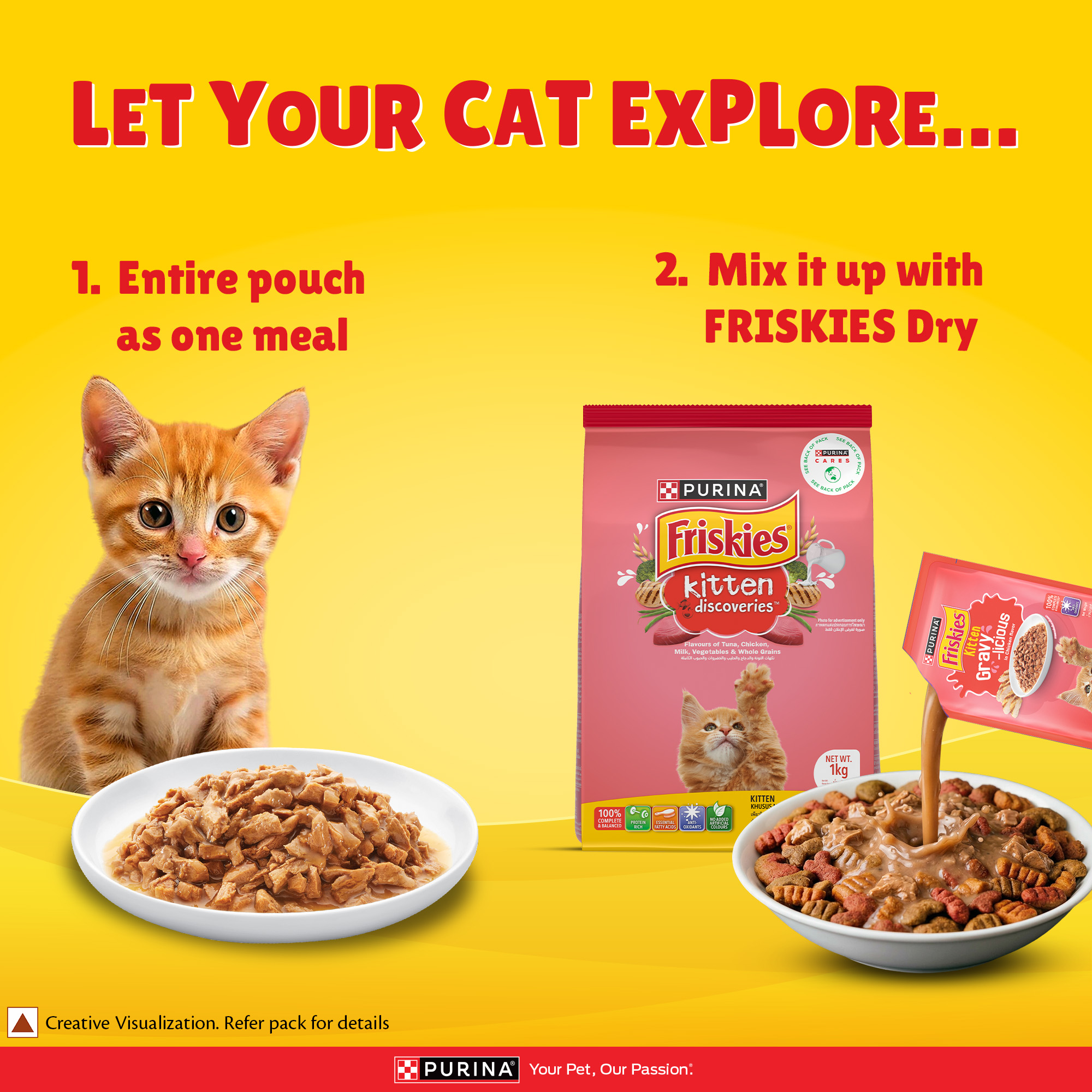 Purina Friskies Gravy-licious Kitten Food in Chicken Flavour