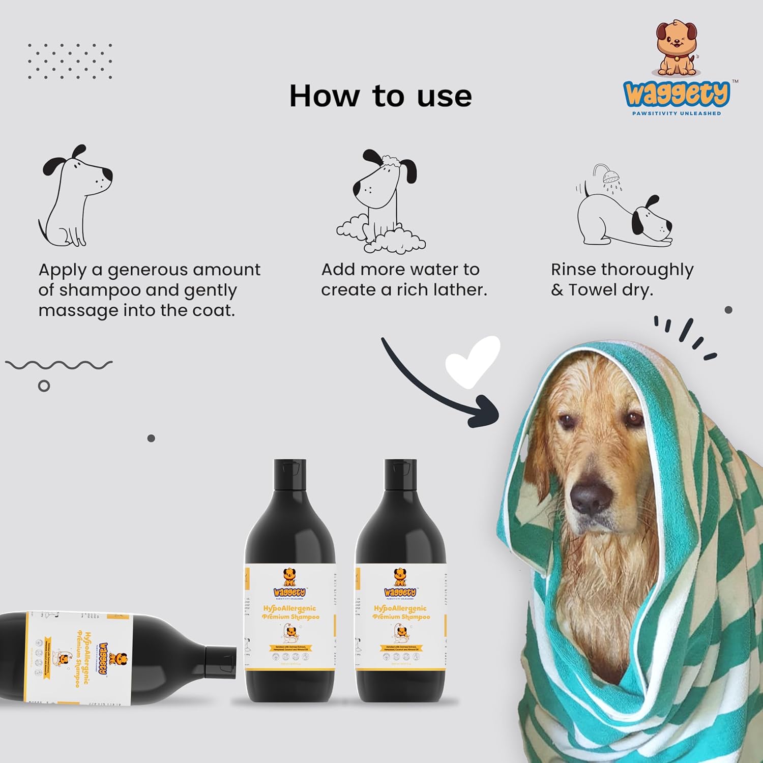 Waggety Hypoallergenic Dog Shampoo