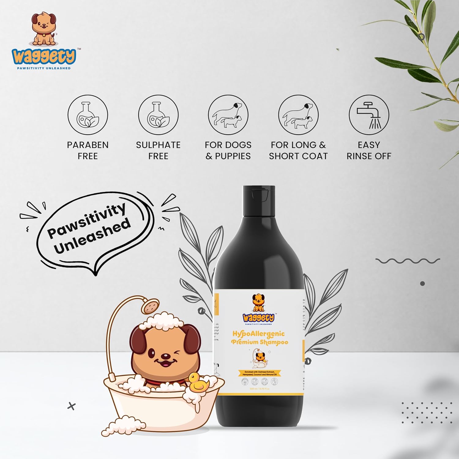 Waggety Hypoallergenic Dog Shampoo