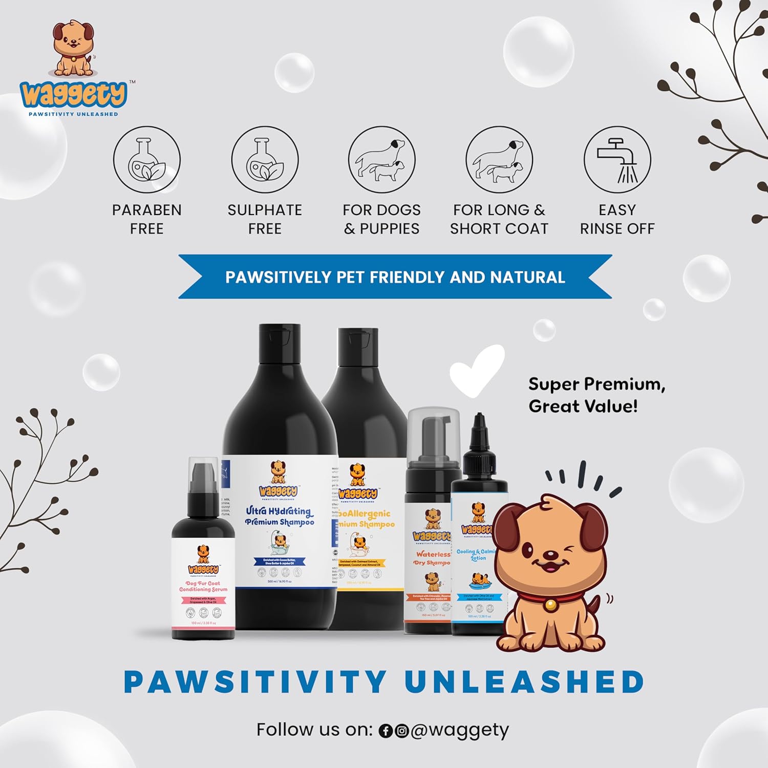 Waggety Hypoallergenic Dog Shampoo